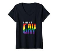 Femme LGBT « Bouge, Je suis Gay » T-Shirt avec Col en V