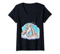 Femme LGBTQ Licorne Arc-en-Ciel Famille Love is Love Animal Fabuleux T-Shirt avec Col en V