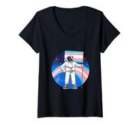 Femme LGBTQ Transgender Pride Astronaute T-Shirt avec Col en V