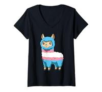 Femme LGBTQ Transgender Pride Llama T-Shirt avec Col en V