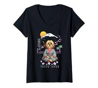 Femme Lhasa Apso T-Shirt avec Col en V