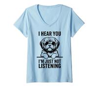 Femme Lhassa Apso Dog Funny Lhassa Apso T-Shirt avec Col en V