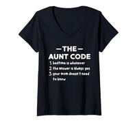 Femme L'heure du Coucher chez Tante Code, C'est Chaque Fois Que la réponse est Toujours Oui T-Shirt avec Col en V