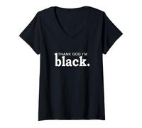 Femme L'histoire des Noirs, Dieu Merci, Je suis Le Mois de l'histoire des Noirs T-Shirt avec Col en V