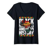 Femme L'histoire des Noirs est l'histoire américaine Hommes Femmes Enfants Africains T-Shirt avec Col en V