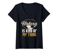 Femme L'histoire Est Un Peu Mon Truc Historique Historian Emploi T-Shirt avec Col en V
