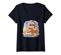 Femme l'homme des cavernes Adore Le Cheesecake T-Shirt avec Col en V