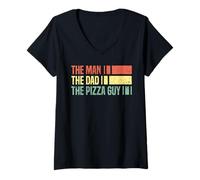 Femme l'homme, Le père, Le pizzaiolo, identité paternelle drôle T-Shirt avec Col en V