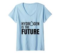 Femme L'hydrogène est la Future énergie Hybride de Nettoyage de Voiture T-Shirt avec Col en V