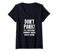 Femme Liaison communautaire en santé mentale T-Shirt avec Col en V