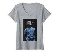 Femme Liam Gallagher Oasis Live au Parc National du château de Balloch T-Shirt avec Col en V