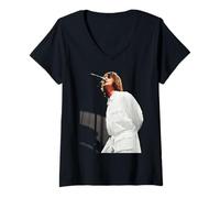 Femme Liam Gallagher Oasis Live Britpop Knebworth 1996 T-Shirt avec Col en V