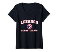 Femme Liban Pennsylvanie (PA) T-Shirt avec Col en V