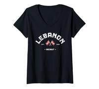 Femme Liban Vacances Liban ami Liban Cadeau Liban T-Shirt avec Col en V
