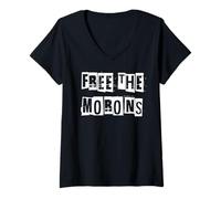 Femme Libérez Les crétins T-Shirt avec Col en V