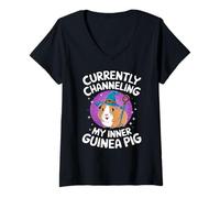 Femme Libérez votre cochon d'Inde intérieur T-Shirt avec Col en V
