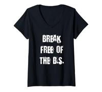 Femme Libérez-Vous de la B.S. T-Shirt avec Col en V