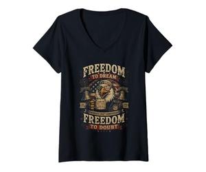 Femme Liberte de Rever Aigle 250 Ans Tee T-Shirt avec Col en V