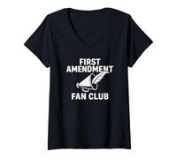 Femme Liberté d'expression du Fan Club du Premier Amendement T-Shirt avec Col en V