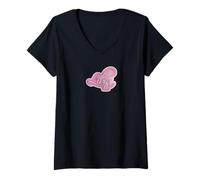 Femme Libra Balance Typographie Horoscope Rose Nuage Zodiaque T-Shirt avec Col en V