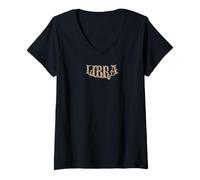 Femme Libra Cadeaux Zodiaque Anniversaire Septembre Octobre Astrologie Amour T-Shirt avec Col en V