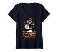 Femme Libra Energy Romantic Radiant Rarely Early T-Shirt avec Col en V