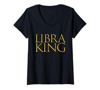 Femme Libra King Top Birthday Gift for October Bday Libra Men T-Shirt avec Col en V