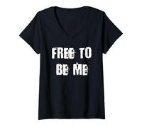 Femme Libre d'être Moi T-Shirt avec Col en V
