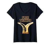 Femme Libre penseur Non-conformité Indépendant Mindset Forked Path T-Shirt avec Col en V