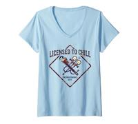 Femme Licence pour Chill Funny HVAC Technician Refrigeration Humour T-Shirt avec Col en V