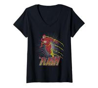 Femme L'iconographie du Speedster de Flash DC Comics Pulse Burst T-Shirt avec Col en V