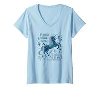 Femme Licorne Croire Confiance Citation Amitié T-Shirt avec Col en V
