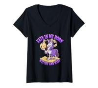 Femme Licorne Fate In My Horn Wise Seers Filles Femmes Amoureux de Fantastique T-Shirt avec Col en V