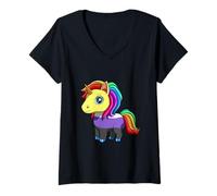 Femme Licorne Non Binaire Enby T-Shirt avec Col en V