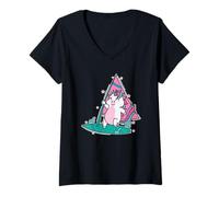 Femme Licorne Sport Cheval Fille Fille Fantaisie Enfant T-Shirt avec Col en V