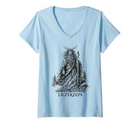 Femme Liczyrzepa Légende de navet Slavic Mountain Spirit Design T-Shirt avec Col en V