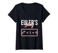 Femme L'identité d'Euler où Les mathématiques et la Magie Convergent l'équation Amusante T-Shirt avec Col en V