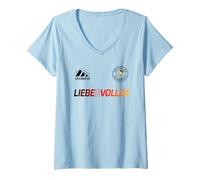 Femme Lieber VOLL 24 - Maillot de Football X Malle Allemagne Bière T-Shirt avec Col en V