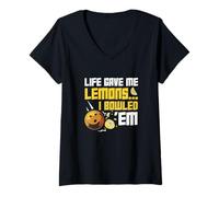 Femme Life Gave Me Lemons I Bowled Them Bowling Sports Bowler T-Shirt avec Col en V