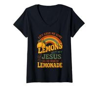 Femme Life Gave Me Some Lemons But My Jesus He Be Makin Limonade T-Shirt avec Col en V
