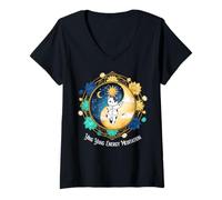 Femme Life Happens Tai Chi Aide Le Chat Ying Yang énergie méditation T-Shirt avec Col en V