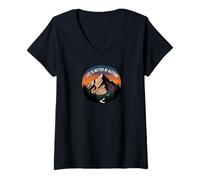 Femme Life is Better at Altitude Mountain Hiking Nature T-Shirt avec Col en V