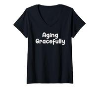 Femme Life Stage Phrase Identity Inspired Design Tees and More T-Shirt avec Col en V