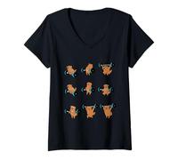 Femme Lifting Golden Retriever T-Shirt avec Col en V