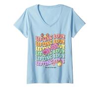Femme Lifting Love Groovy Style Design for Gym and Fitness Fans T-Shirt avec Col en V