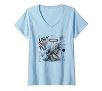 Femme Light Cannot Fall Armure de Guerrier Ange chrétien T-Shirt avec Col en V