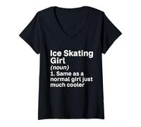 Femme Like A Normal Girl Just Much Cool Ice Skating Girl T-Shirt avec Col en V