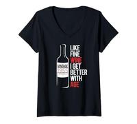 Femme Like Fine Wine I Get Better with Age 1955 Birthday Meme T-Shirt avec Col en V