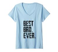 Femme Lil Bro, Little Bro, Best Brother Ever Graphic Cool T-Shirt avec Col en V
