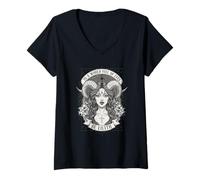 Femme Lilith in A World of Eves Be A Lilith Feminist Empowerment T-Shirt avec Col en V
